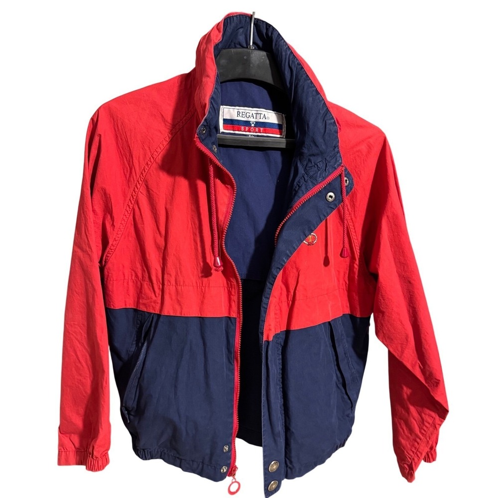 Regatta Sport Mens Jacket Small Windbreaker Red Blue Grandpa Vintage‎ 90s